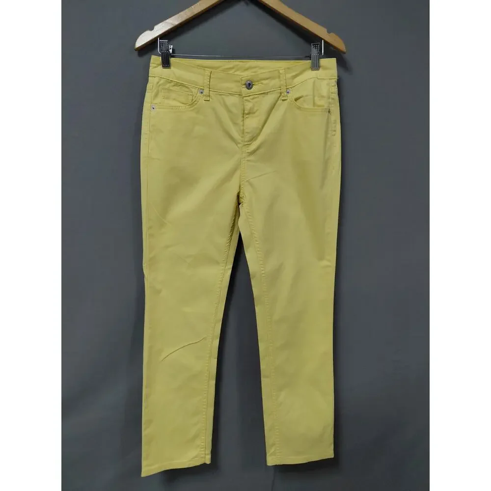 Liz Claiborne Yellow Straight Leg Stretch Pants Women Size 6